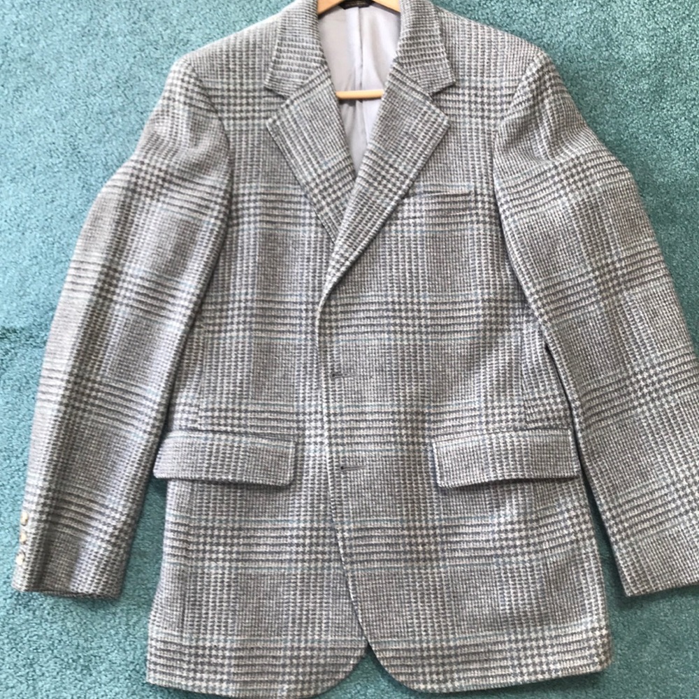 Vintage Corbin tweed blazer grey and sage